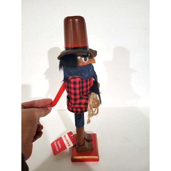 African American cowboy wooden nutcracker 12" tall - Picture 5 of 5